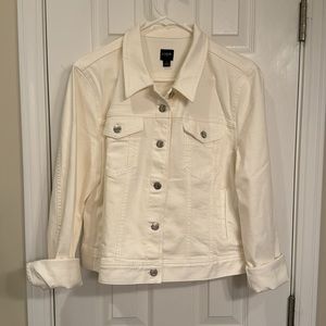 J.Crew Classic jean jacket in white wash, LARGE / CHALK WHITE #AN581
